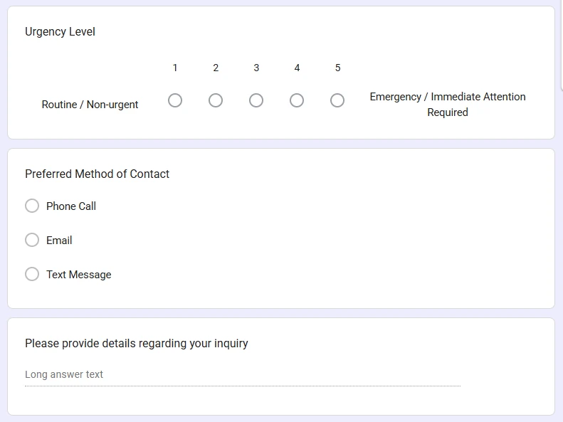 Veterinary Client Intake & Priority Routing evidence: Inquiry Details