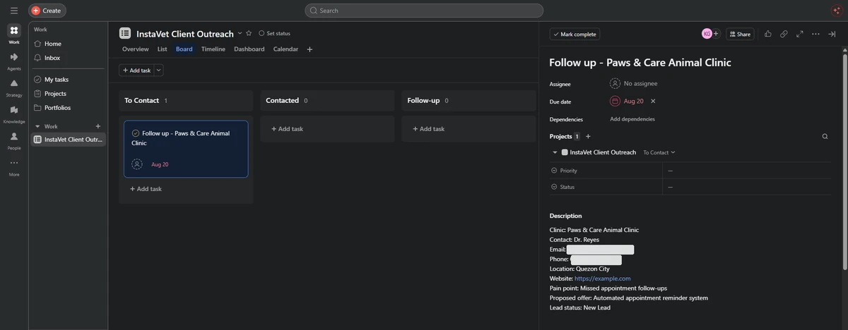 Lead Follow-Up & Task Automation evidence: Scheduled Follow-Up Task